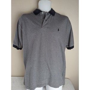 Polo By Ralph Lauren Polo Shirt Blue / White Men's Large Blue Label